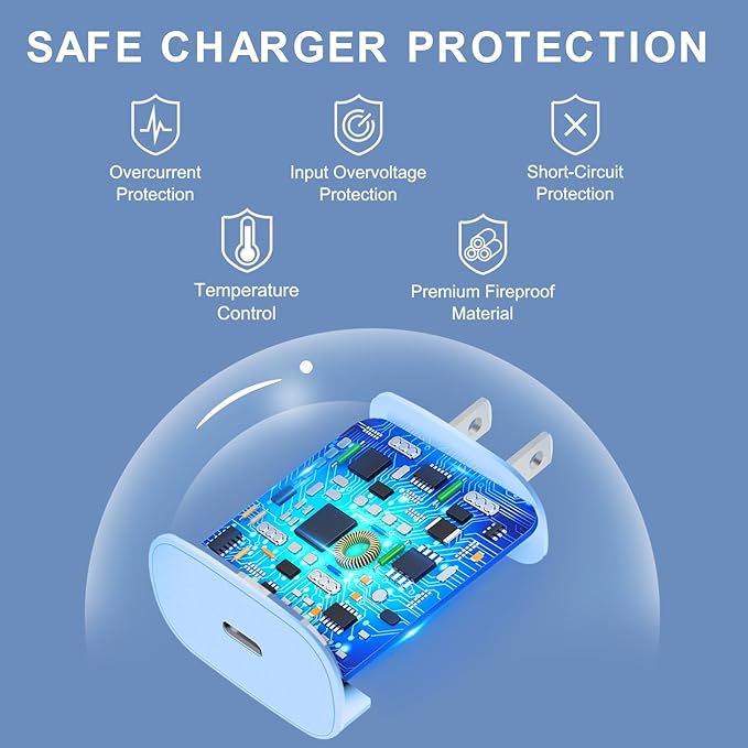 Phone 17 16 15 Charger Fast Charging,30W USB C Phone 17 16 15 Pro Max Charger Block &10FT Long Type C Cable Cord for i.Phone 17/Air/17 Pro/17 Pro Max/16/16 Plus/16 Pro/16 Pro Max/15/15 Pro Max,Blue