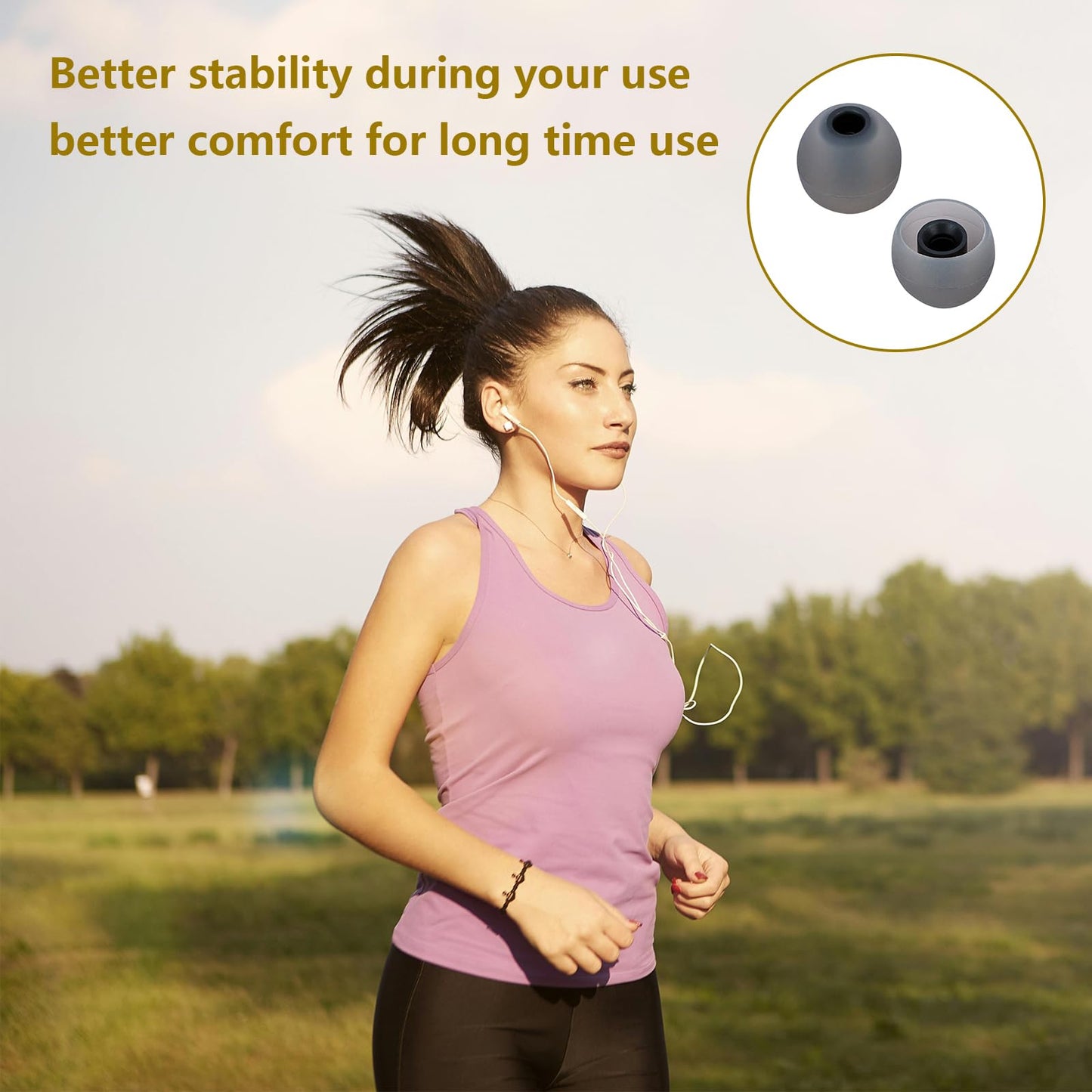 MMYQXI Earbud Replacement Tips Silicone Earbud Tips Earbud Covers Fit for in-Ear Headphones (Inner Hole 3.8mm -5.1mm) Ear Tips Earbud Rubber Tips 9 Pairs S/M/L
