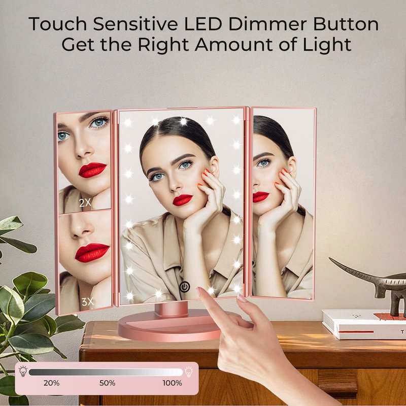 FUNTOUCH 30X/7X/1X Wall Mounted Lighted Makeup Mirror, Rechargeable Double Sided Magnifying Bathroom Lighted Mirror, 3 Color Modes Touch Dimmable Extended Arm 360 Rotation,Nickel B