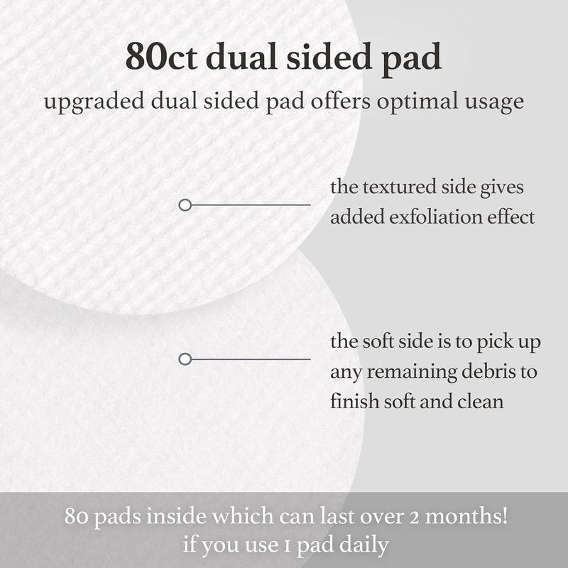 Glycolic Acid Facial Toner Pads - Exfoliating Pore Treatment, 80 Count | Korean Skincare for Glass Skin & Fine Line Reduction
