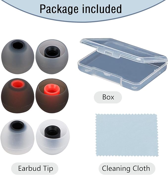 MMYQXI Silicone Earbud Tips - Fit for In-Ear Headphones (Inner Hole 3.8mm-5.1mm) - 9 Pairs S/M/L