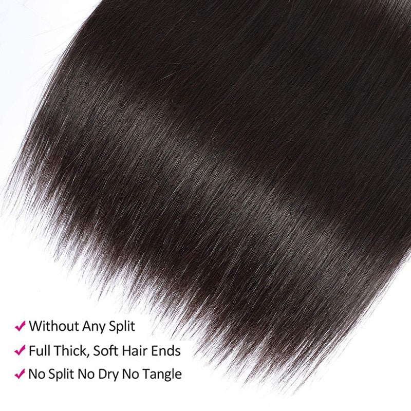 10A Straight Human Hair 1 Bundles 24 Inch 100% Unprocessed Brazilian Virgin Straight Weave Single Bundles Human Hair
