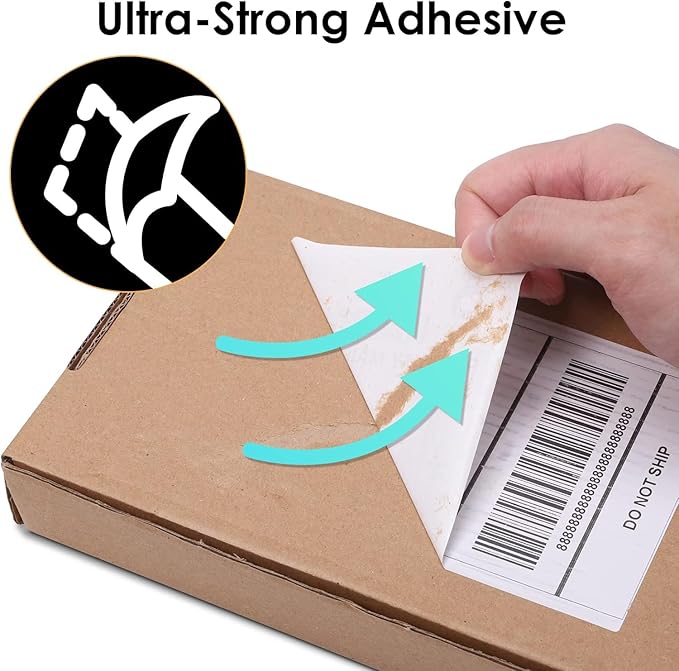 Omezizy 4x6 Thermal Shipping Label, Shipping Address Labels (Pack of 2 Roll 500 4x6 Labels) - Compatible with Nelko, JADENS, beeprt, ASprink, Rollo, Zebra, Omezizy and Other Thermal Printers
