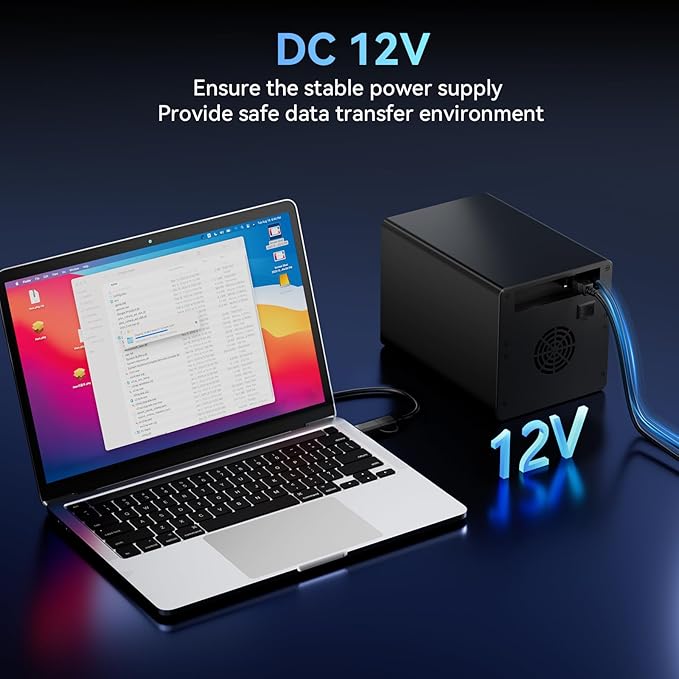 CENMATE Aluminum 4 Bay Hard Drive Enclosure with Cooling Fan for 2.5“/3.5" SATA HDD/SSD with USB A/C 3.0, Support Hot Swappable, Tool-Free HDD Enclosure, DAS(NO RAID/NAS)