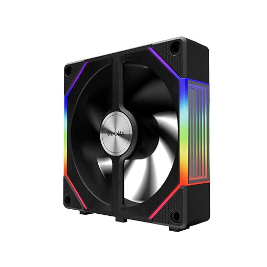 GAMDIAS ARGB Case Fan 120mm x1 & Reverse Blade x1, ARGB Motherboards Sync, Hassle-Free Cable Management with Cabless Daisy Chain Design, Quiet & 75CFM Airflow with 2400 RPM PWM RGB PC Fan, Aeolus P2