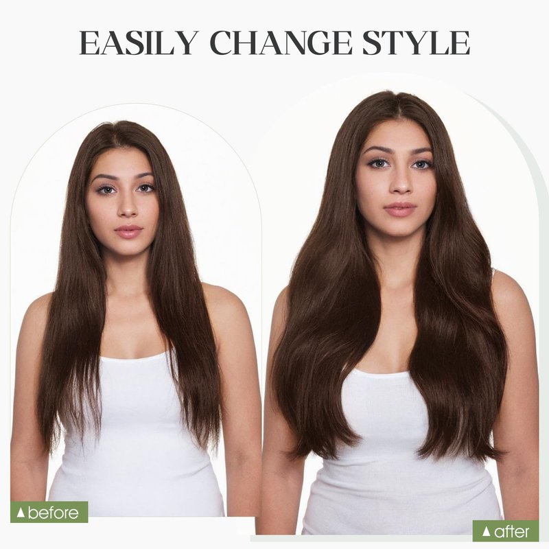 Charites Halo Hair Extensions Real Human Hair Invisible Wire Extensions with Transparent Fish Line Adjustable Size Medium Brown 12 inch