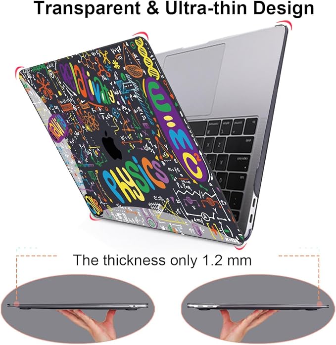 LCMOCICO Case Compatible with MacBook Pro 13 inch M2 M1 2022 2021-2016 A2338 A2289 A2251 A2159 A1989 A1706,Pattern Plastic Hard Shell Keyboard Cover Screen Film Webcam Cover, Physical Chemistry