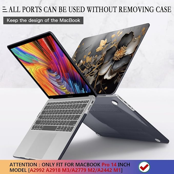 CISSOOK for MacBook Pro 14 inch Case 2026-2021 Release M5 A3434 M4 A3401 A3112 A3185 M3 A2918 A2992 M2 A2779 M1 A2442, 14 in Plastic Hard Shell & Keyboard Cover, Abstract Oil Painting