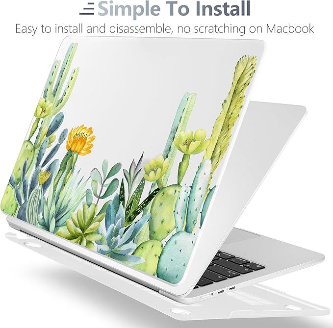 Batianda Premium Case for New MacBook Air 15 inch with M5 M4 M3 M2 Chip 2026 2025 2024 2023 Release, Designed Ultra-Slim Hardshell & Keyboard Cover & Screen Protector 4-in-1 Bundle, Cactus
