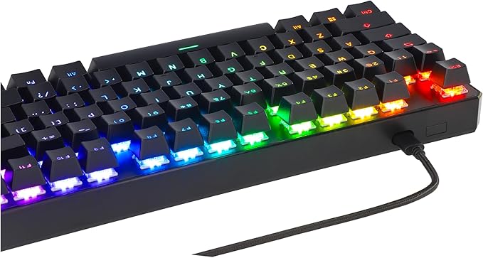 TECWARE Phantom+ 87 Mechanical Gaming Keyboard | RGB LED Backlit | Hot Swappable Wraith Brown Switches | 87 Key TKL Layout | Thocky Sound Profile | Detachable USB-C Wired | Black