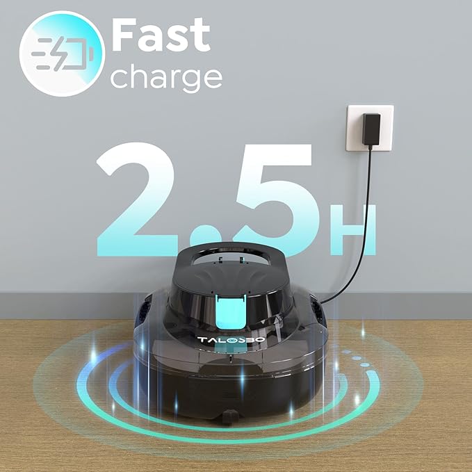 Pleco S1 Cordless Pool Vacuum Robotic Pool Cleaner with 75-80Mins Runtime, Small Pool Robot for Above-Ground Pools up to 645 Sq.ft, Lightweight, Auto-Parking