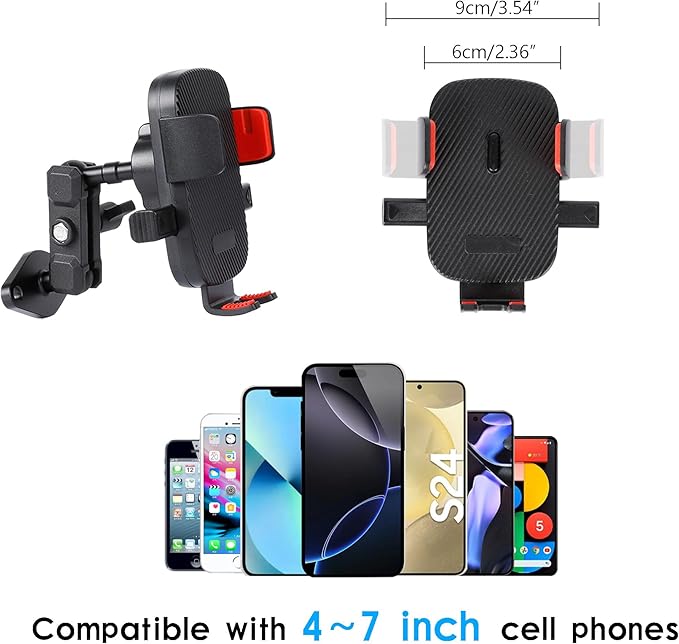 Leenconghui Car Phone Holder Mount for AMPS Standard Diamond Base ，Aluminum 360° Rotation Phone Mount for Car Dashboard Truck Boat Desk， Compatible with iPhone 16 15 14 13 12 Series Samsung S24 S23