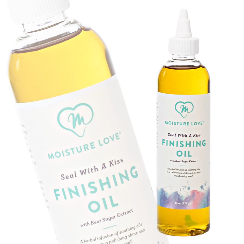 Moisture Love Seal with a Kiss Finishing oil for Hair Moisturizing and Polishing. Curly Hair Care Product with Argan Oil and Castor Oil. Sulfate Free. 8oz