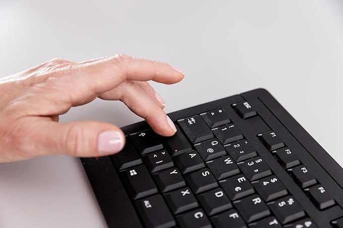 Cherry Stream Keyboard, Wired Keyboard for PC/Laptop, Whisper Quiet Silent Keys, Unique Typing Feel, Slim Design, SX Scissor Switches, USB-A, QWERTY, Black
