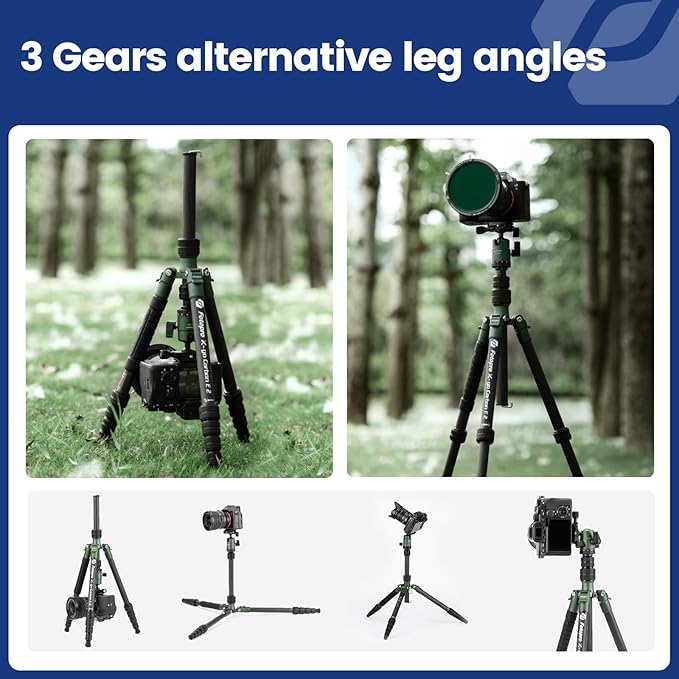 Fotopro 60" Carbon Fiber Camera Travel Tripod, 2lbs Super Lightweight Compact Tripod with 360° Metal Ball Head, Detachable Monopod, with Arca QR Plate & Bag, Load up to 8KG/17.63lbs, for SLR DSLR