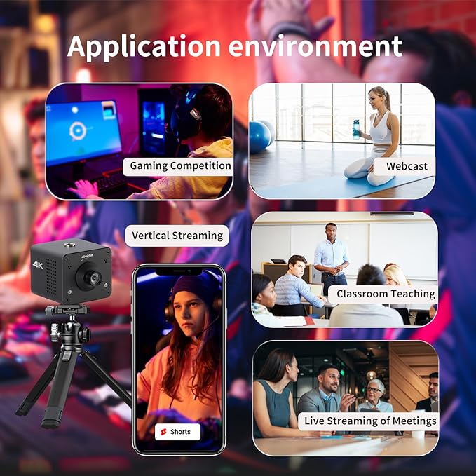 zowietek 4K Native NDI|HX3 POV Box Camera PoE, ZowieCAM, SDI & HDMI & UVC Output, Standalone RTSP/RTMP(s)/SRT Live Streaming, Ultra-Compact, Interchangeable Lens, PC/Mobile Phone/Tablet Control (M12)