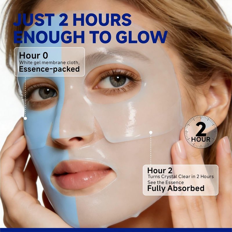Dr Vincent Deep Hydrating Overnight Collagen Hydrogel Mask, Soothing Facial Mask for Calm Skin & Improve Firm-Looking Appearance, Peptides Renew Facial Masks for All Skin Types, 37gx5ea