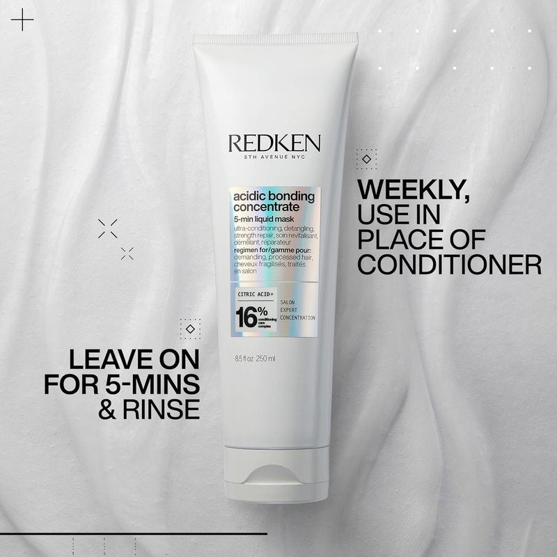 Redken Acidic Bonding Concentrate Hair Mask - Hydrating Bond Building Formula for Dry, Damaged Hair | 5-Minute Treatment