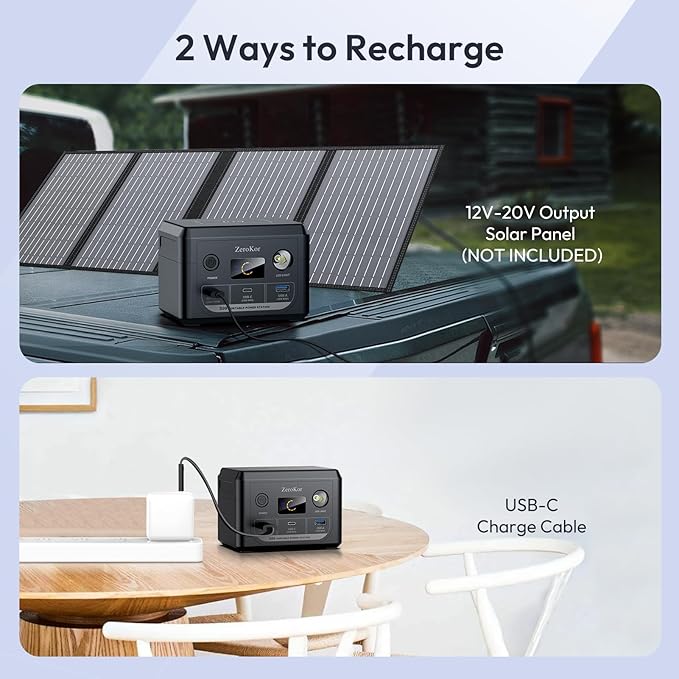 Solar Power Bank with AC Outlet 110V 65W, 100W USB C Power Bank Fast Charging Battery Pack with 30W solar charger Panel Foldable for Laptop Smart Device Outdoor Hiking fishing Power Outage Backup