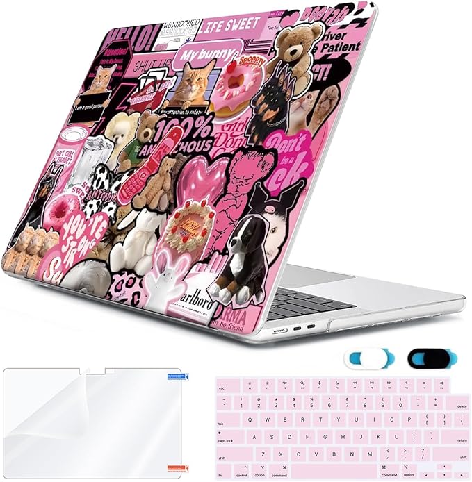 HOHAIYOO for 2026 2025 2024-2022 MacBook Air 13 inch Case M5 A3449 M4 A3240 M3 A3113 M2 A2681 with Touch ID& 13.6" Liquid Retina Display, Hard Shell&Keyboard Cover&Screen Film&Webcam Cover, Puzzle
