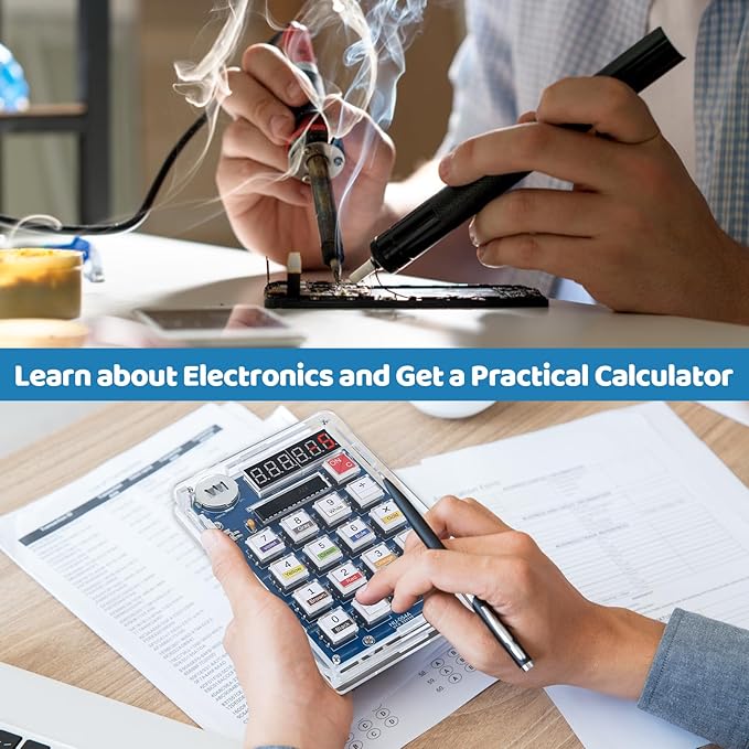 MIOYOOW Soldering Practice Kit, 6-Digit LED Display DIY Calculator & Resistor Decoder STEM Electronics Solder Project for Students Learning