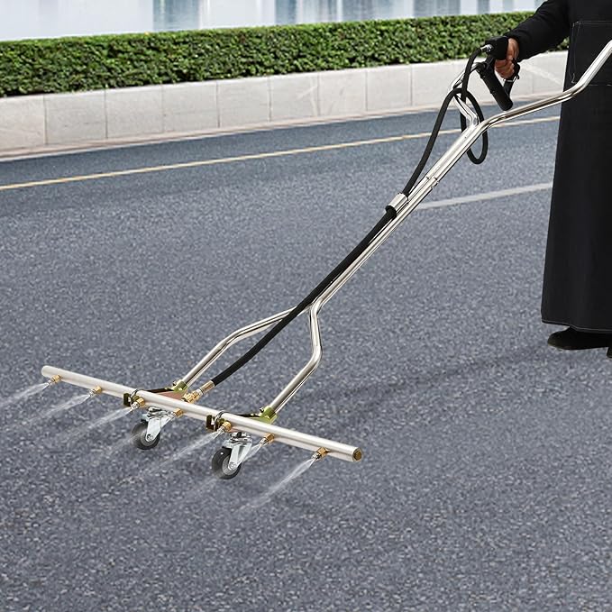 39â Professional Power Washer Broom Attachment,7 Hole Pressure Washer Water Broom with 2 Handles,Surface Clean Tool for Driveways, Sidewalks, Patios