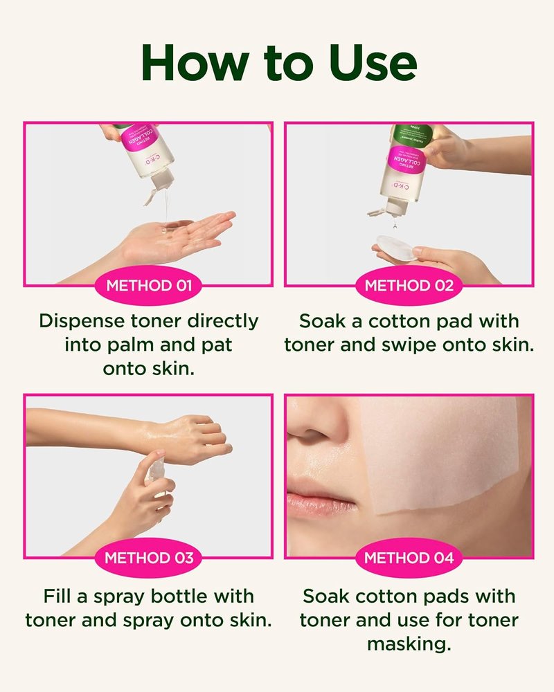 Retino Collagen Skin Toner - Hydrating Korean Toner for Sensitive Skin | 8.79 fl oz