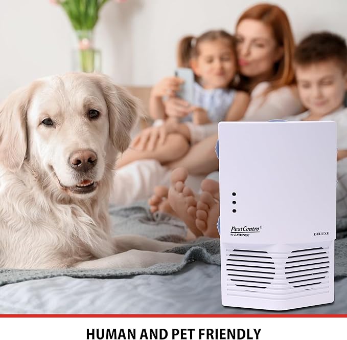 PestContro Deluxe Ultrasonic Rodent Repeller with Light, Bi-Directional Speakers, Direct Plug-in Non-Lethal Pest Control for Mice Rats Squirrels Chipmunks Kitchen Office Garage Basement Shed Attic