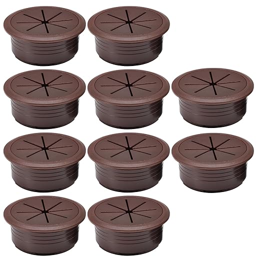 EASYEAH 10 Pcs Desk Grommet 2" / 50 mm, Desk Hole Cover for Cables Coffee, Cable Grommet ABS Plastic, Desk Hole Grommet for Home & Office Pc, Detachable Cable Cord Organizer
