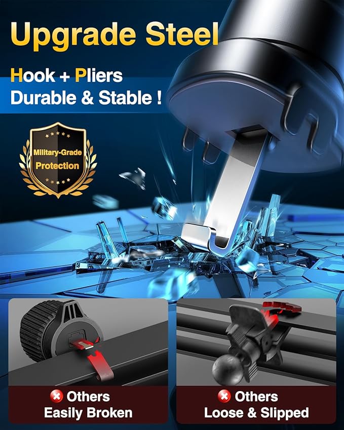 VANMASS 2026 Phone Holders for Your Car Ultimate Military-Grade Car Phone Holder Mount【Patent & Safety Certs】Upgraded Shockproof Truck Air Vent Phone Mount for iPhone 17 Pro Max 16 15 Samsung Android