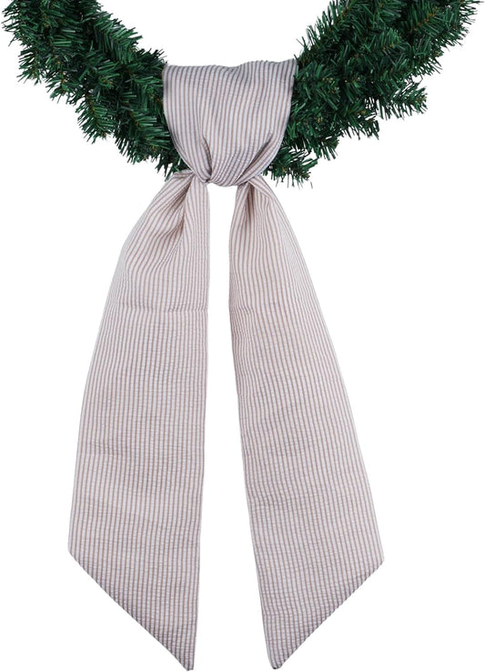 Regine Switzerland Brown Striped Wreath Sash - 5.12" Wide x 54.33" Perfect for Fall & Thanksgiving Decor