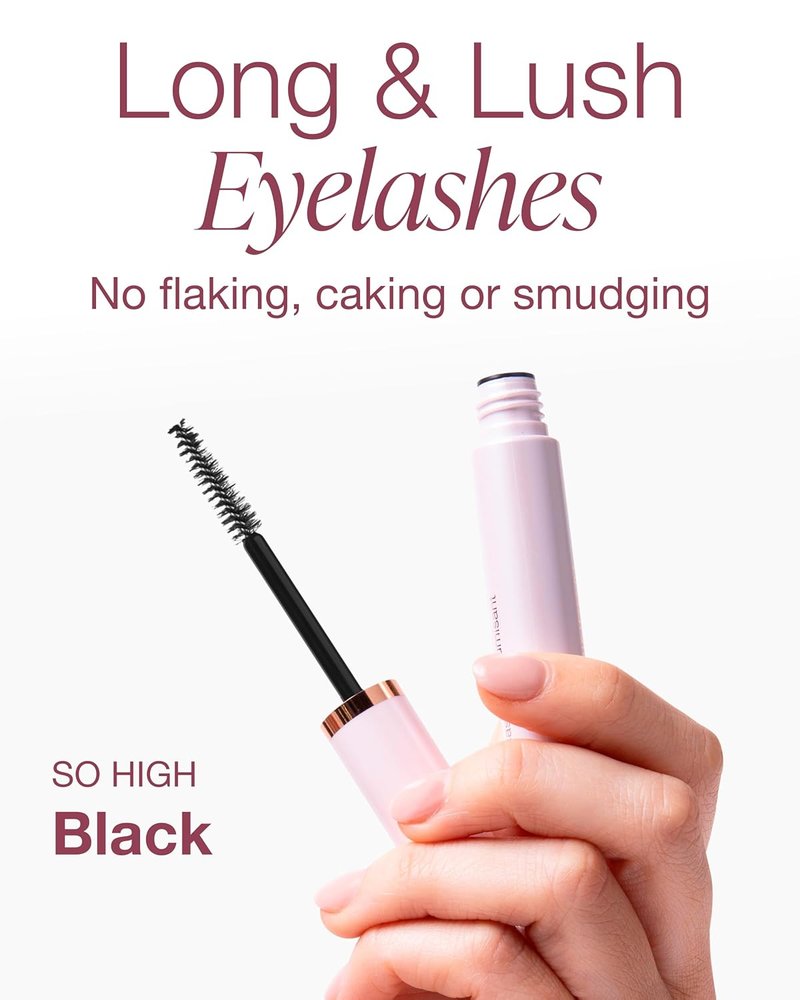 Mineral Fusion So High Mascara - Lengthening Formula for Long, Lush Lashes | Hypoallergenic, Black, No Smudge