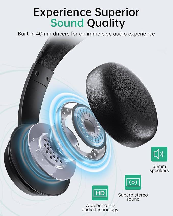 Masajoy Wireless Headphones with Microphone