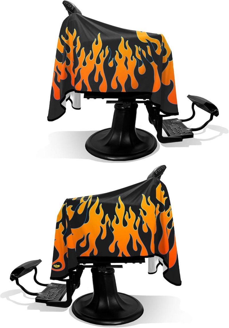 Vintage Flames Barber Cape - Water-Resistant Hair Cutting Cape for Professionals | Durable Accessories