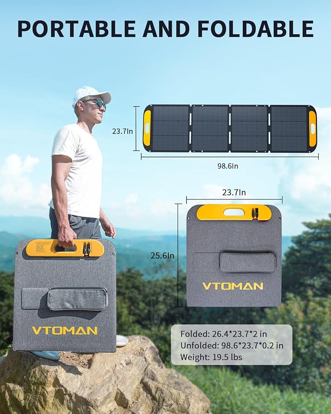 VTOMAN FlashSpeed 1500 Portable Power Station with 200W Pro Solar Panel - 1548Wh/1500W(3000W Peak) Solar Generator with LiFePO4 Battery, 100W USB-C, 60 Min Fast Charging 0-80% for Camping, Emergency