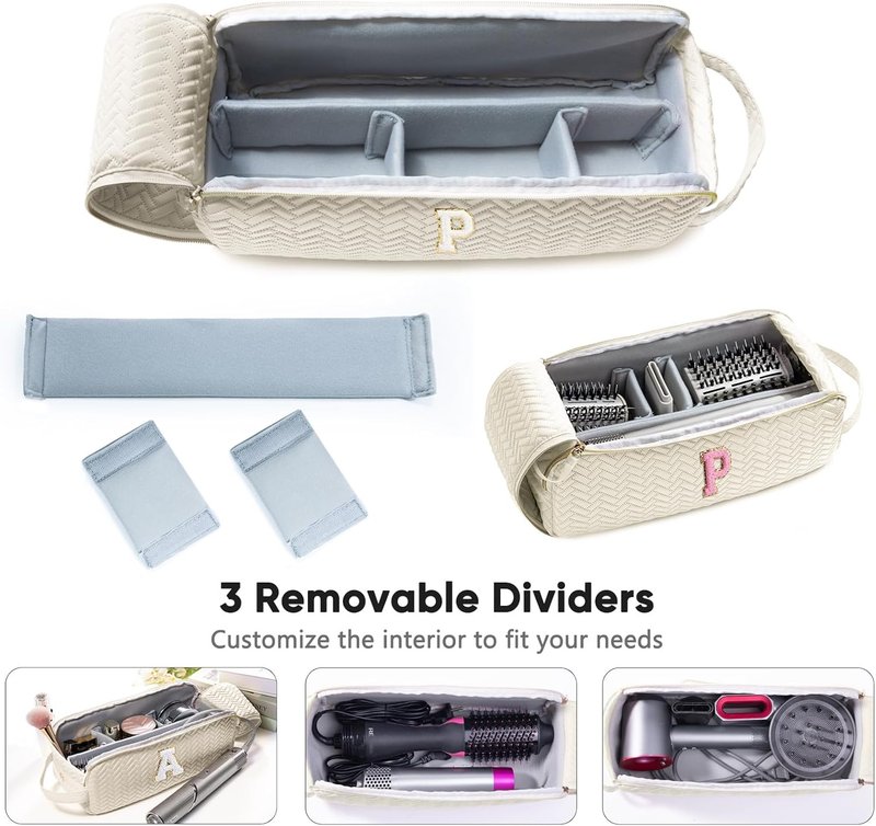 Personalized Travel Bag for Hair Tools - Compatible with Shark FlexStyle, Revlon & Dyson | Organizer for Hair Dryer, Flat Iron, Curling Iron & Makeup Essentials