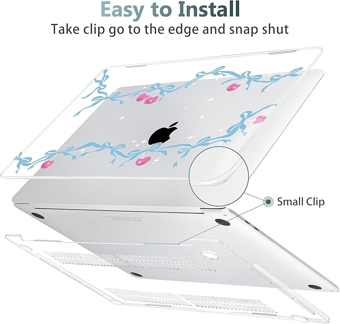 Lepeoac for MacBook Pro 16 inch Case 2019 2020 Release Model A2141, Plastic Hard Shell Cover with Keyboard Cover & Screen Protector for MacBook Pro 16 inch with Touch Bar & Touch ID, Cherry Bow