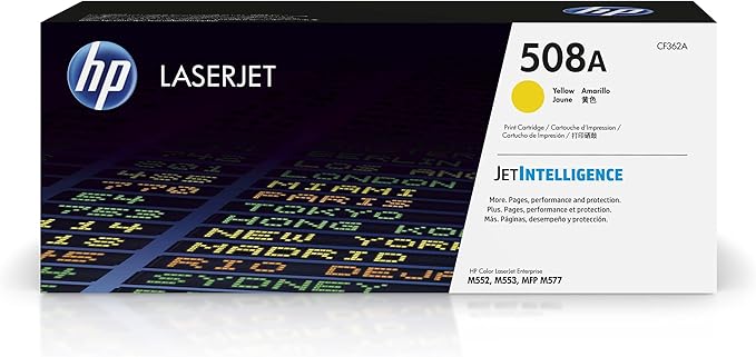 HP 508A Yellow Toner Cartridge Printers | Works with Color LaserJet Enterprise M552, M553 Series; Color LaserJet Enterprise MFP M577 Series | CF362A