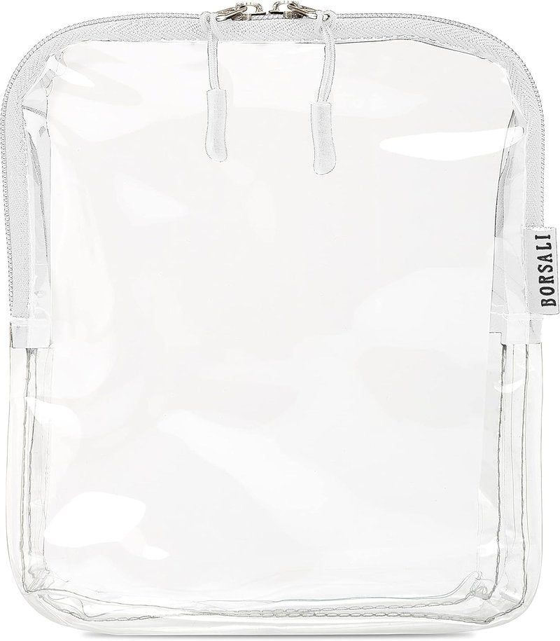 BORSALI TSA Approved Clear Toiletry Bag Set - 3 Color Travel Organizers for Easy Security Access