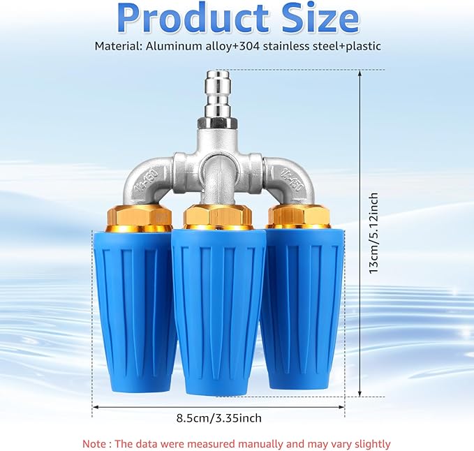 4 in 1 Quad Turbo Nozzle Pressure Washer Aluminum Alloy 4000 PSI Swivel Nozzle with 1/4 Inch Quick Connector 360Â° Rotating Pressure Washer