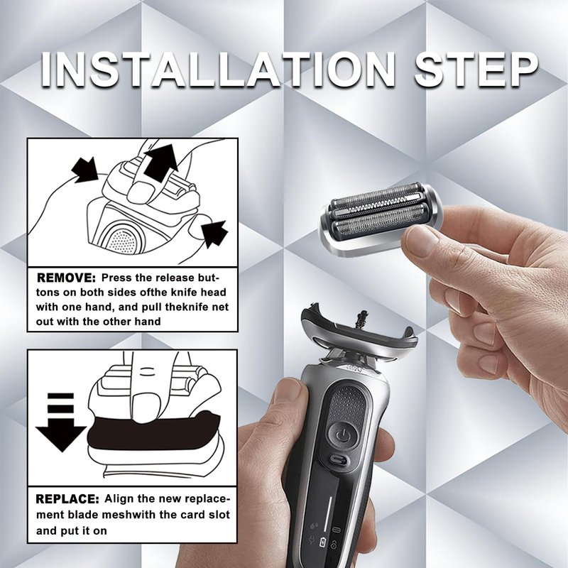 Braun Series 7 Electric Shaver Replacement Head - Compatible with 7120s, 7125s, 7127cs, 7171cc, 7175cc, 7185cc, 7189cc