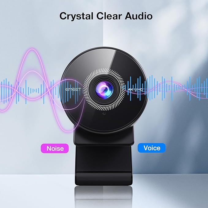 EMEET C950 4K Webcam for PC - PDAF Autofocus, USB Webcam with Microphone & Physical Privacy Cover, 1080P@60FPS, USB 2.0 Plug&Play, No Tripod Hole, Web Cam w/ 70°View for Meeting/Online Classes/Zoom