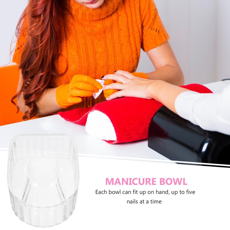 FRCOLOR Nail Soaking Bowl Set 5.78X4.33X12.30In Gel Polish Remover Bowls for Manicure Hand Soak Softening Cuticles Suitable for Salon and Home Use - 5 Pack