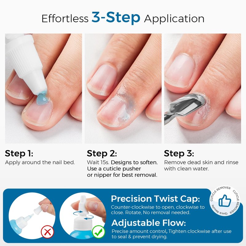 Glamonade Instant Cuticle Remover Gel: Fast-Acting Cuticle Softener for Overgrown Rough Cuticles, Salicylic Acid, Gentle for Sensitive Skin, Professional Manicure Prep & Nail Care