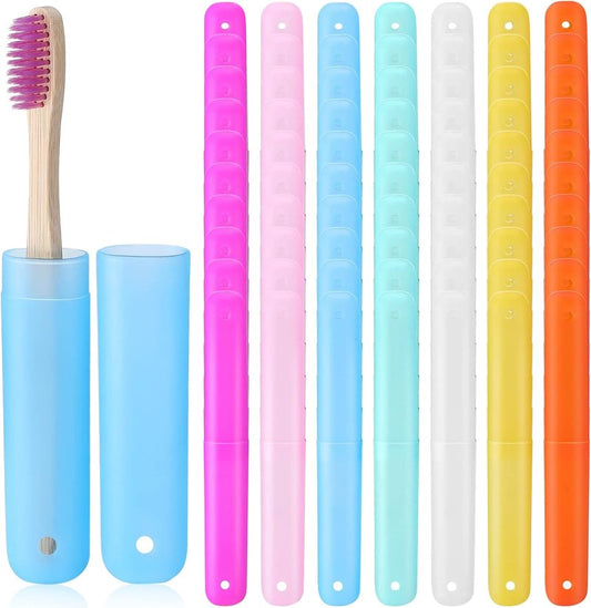 Travel Toothbrush Case Holder - 90 Pack Breathable Portable Storage | Assorted Colors, 8 x 1.2 Inch