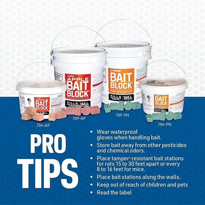 Bait Block Peanut Butter Flavor Rodenticide â 9 lb. Pail â Effective Rodent Control Bait Blocks â Long-Lasting and Easy to Use