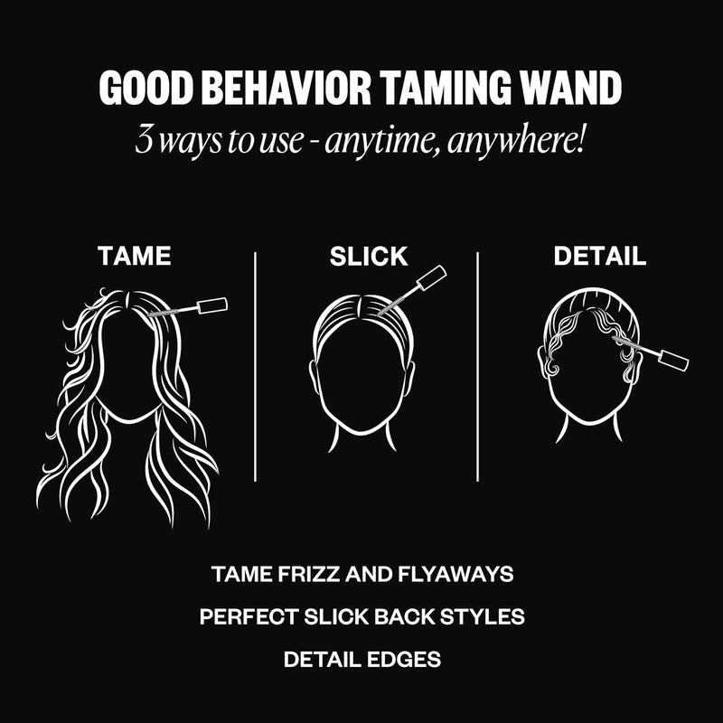 IGK Good Behavior Frizz & Flyaway Hair Taming Wand - Lightweight Gel Control Stick for Smooth, Sleek Hair | 0.24 oz