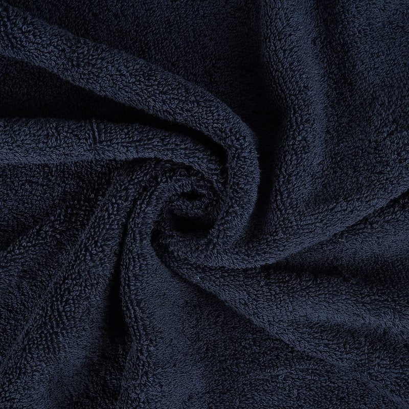 CASA COPENHAGEN Solitaire 6 Pieces Towel Set- Navy, 600 GSM 2 Bath Towel 2 Hand Towel 2 Washcloth, Designed in Denmark Made of Soft Egyptian Cotton for Bathroom, Kitchen & Shower