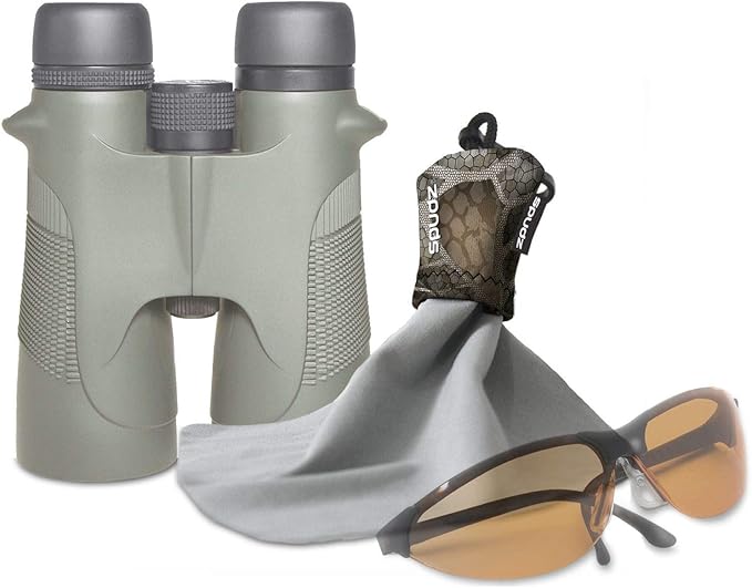SPUDZ Classic Microfiber Lens Cleaner – Clip-On Pouch, Washable – for Binoculars, Scopes, Glasses, Screens | Classic | Alpine Mountain Camo, 6 x 6 Inch