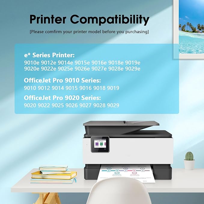 YATUNINK 962XL Ink Cartridges Combo Pack Compatible for HP 962 Ink Cartridges Works with HP Officejet Pro 9015/9015e 9025/9025e 9020/9020e 9018/9018e 9010/9010e OfficeJet 9012/9012e (BK C M Y)